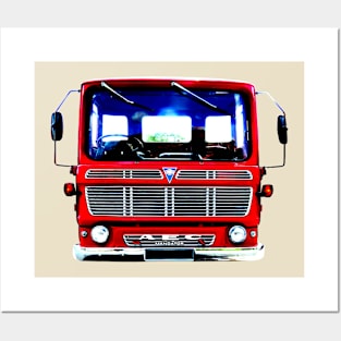 AEC Mandator classic 1970s British lorry bold red Posters and Art